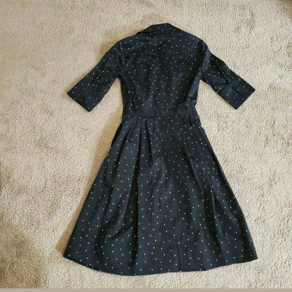 WHBM Black And White Polka Dot Shirt Dress Size 0 - Picture 5 of 6